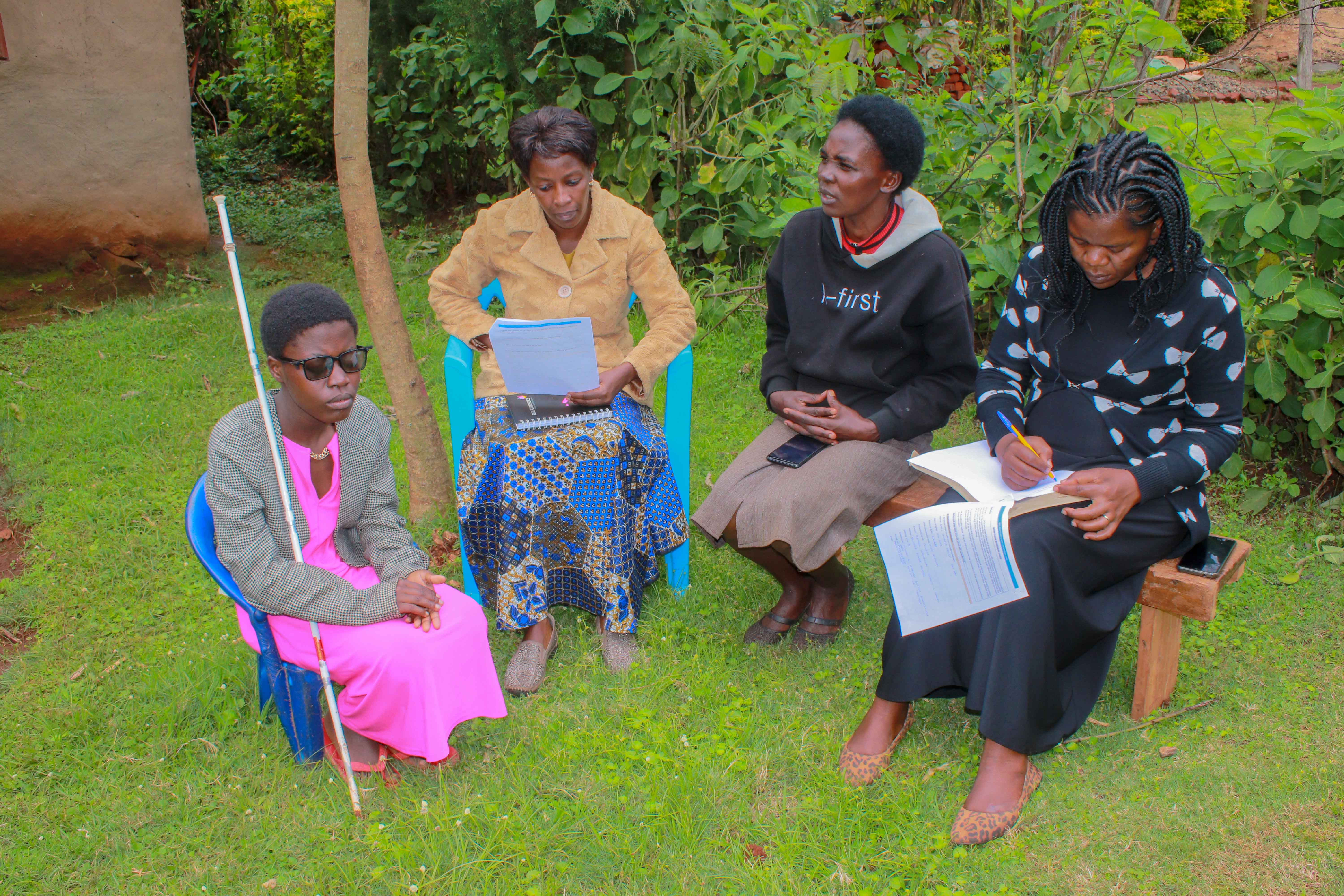 Counseling session for visually impaired women
